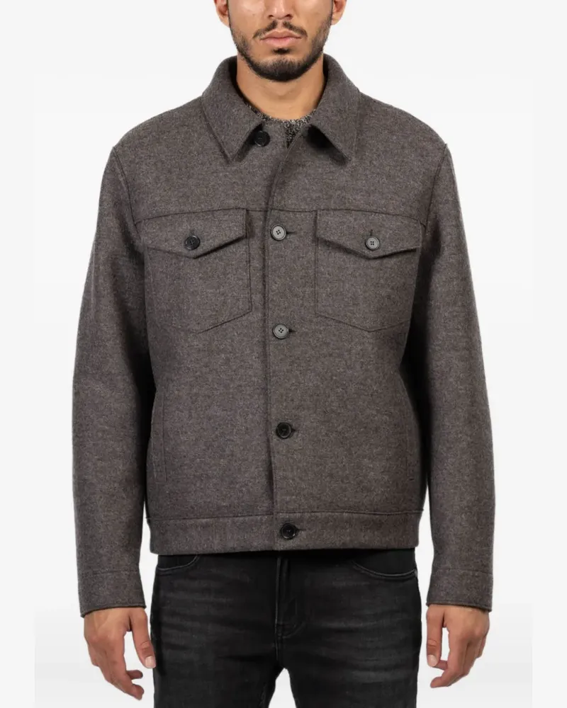 Harris Wharf London Geknöpfte Jacke mit Klappentaschen - Grau Grau