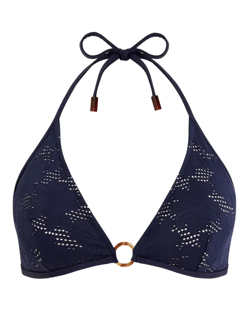 Vilebrequin floral-jacquard halterneck bikini top - Blau Blau