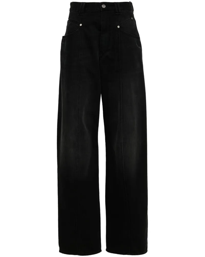 Isabel Marant Weite Vetan High-Rise-Jeans - Schwarz Schwarz