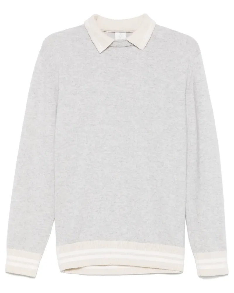 Eleventy Pullover mit Poloshirtkragen - Grau Grau
