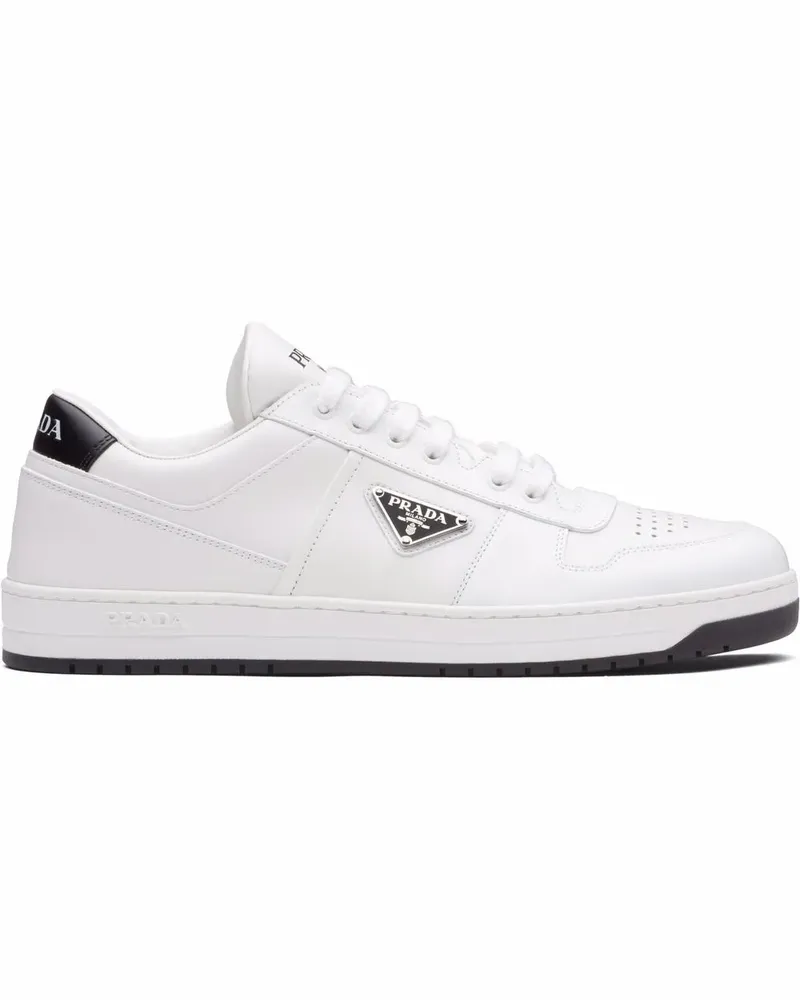 Prada Sneakers mit Logo-Schild - Weiß Weiß