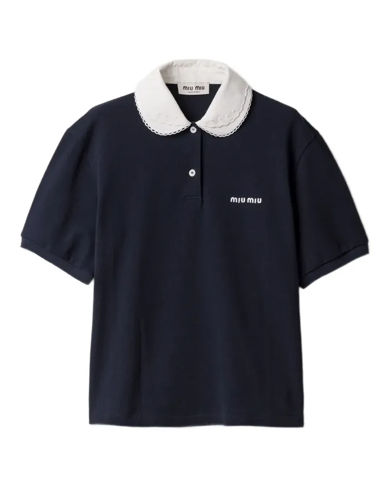 Miu Miu piqué polo shirt - Blau Blau