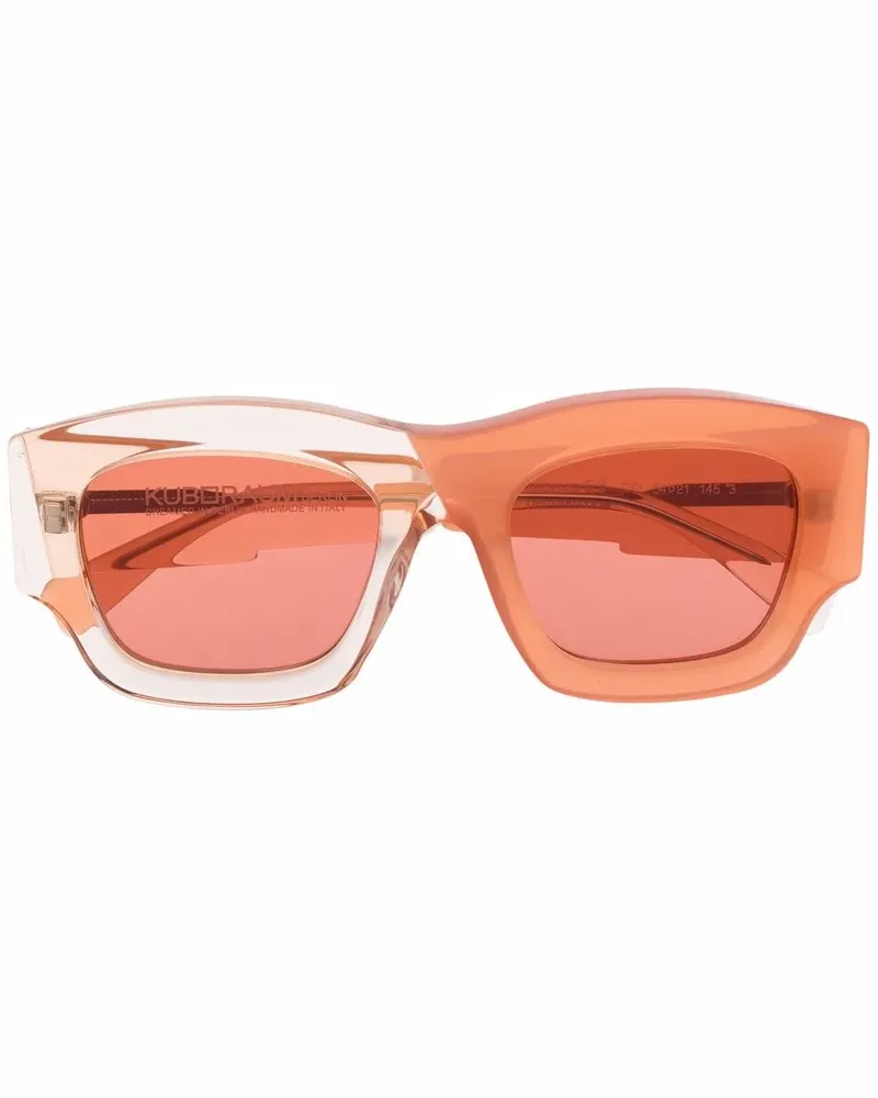 KUBORAUM Sonnenbrille mit eckigem Gestell - Orange Orange
