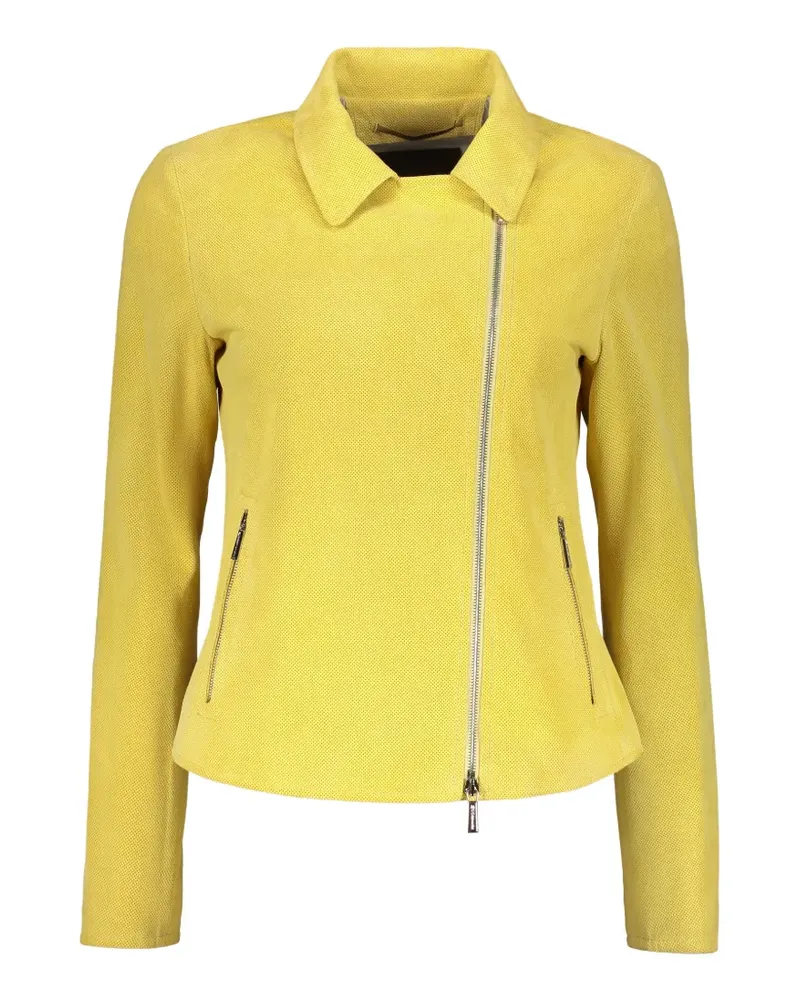 MOORER Perforierte Lederjacke - Gelb Gelb