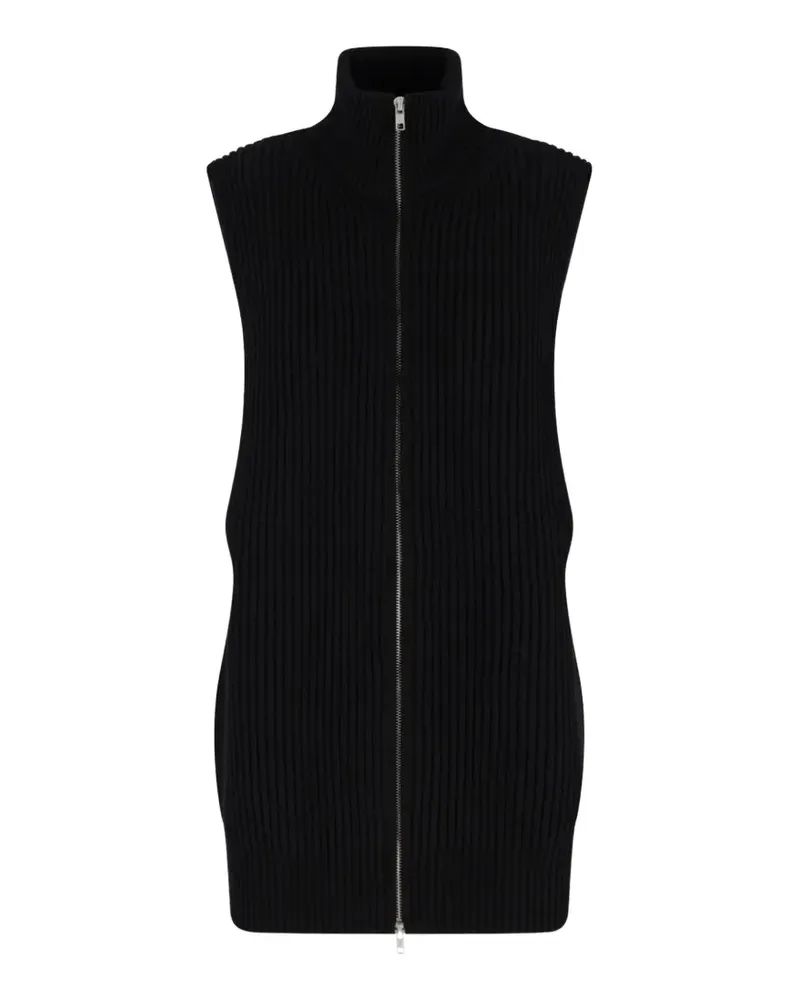 Maison Margiela Gerippter Cardigan mit Reißverschluss - Schwarz Schwarz