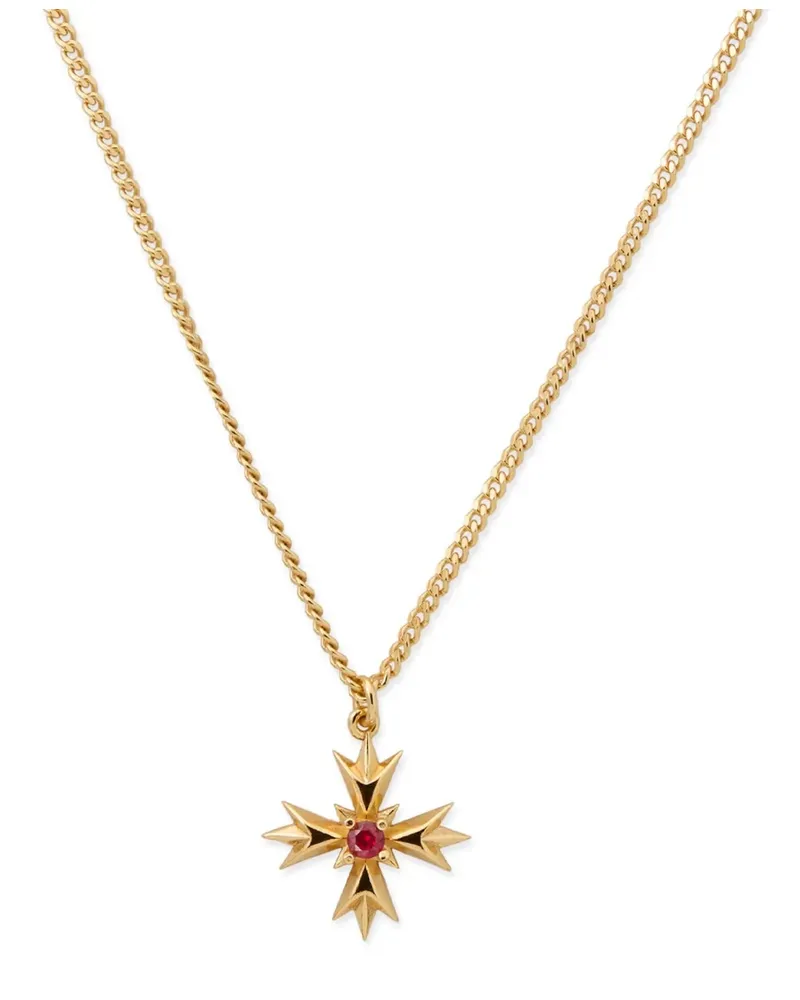 Emanuele Bicocchi Crest Halskette mit Kristallen - Gold Gold