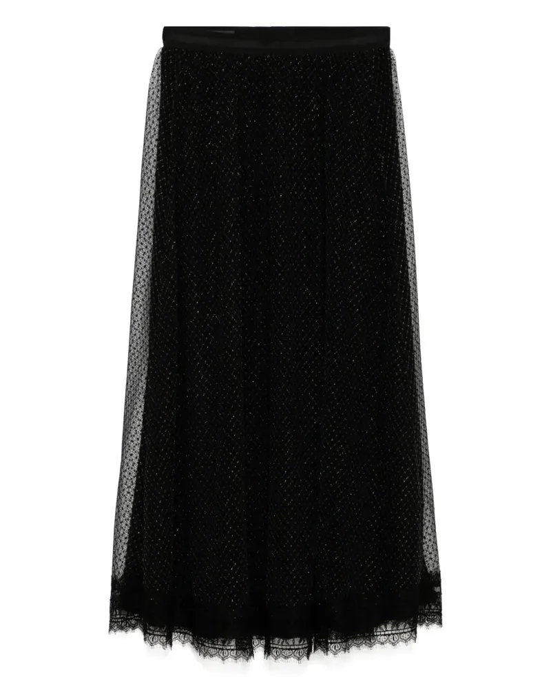 SHIATZY CHEN Rock aus Mesh mit Rautenmuster - Schwarz Schwarz
