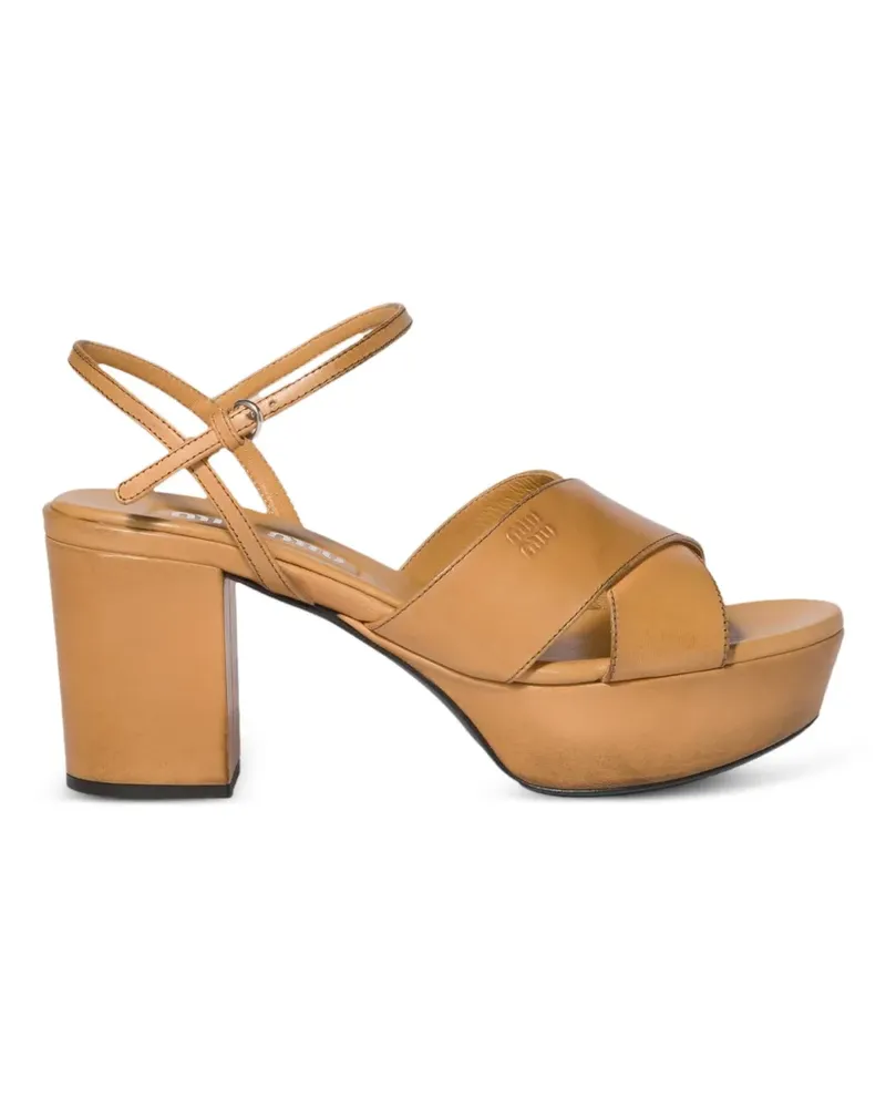 Miu Miu Sandalen mit Plateau - Braun Braun