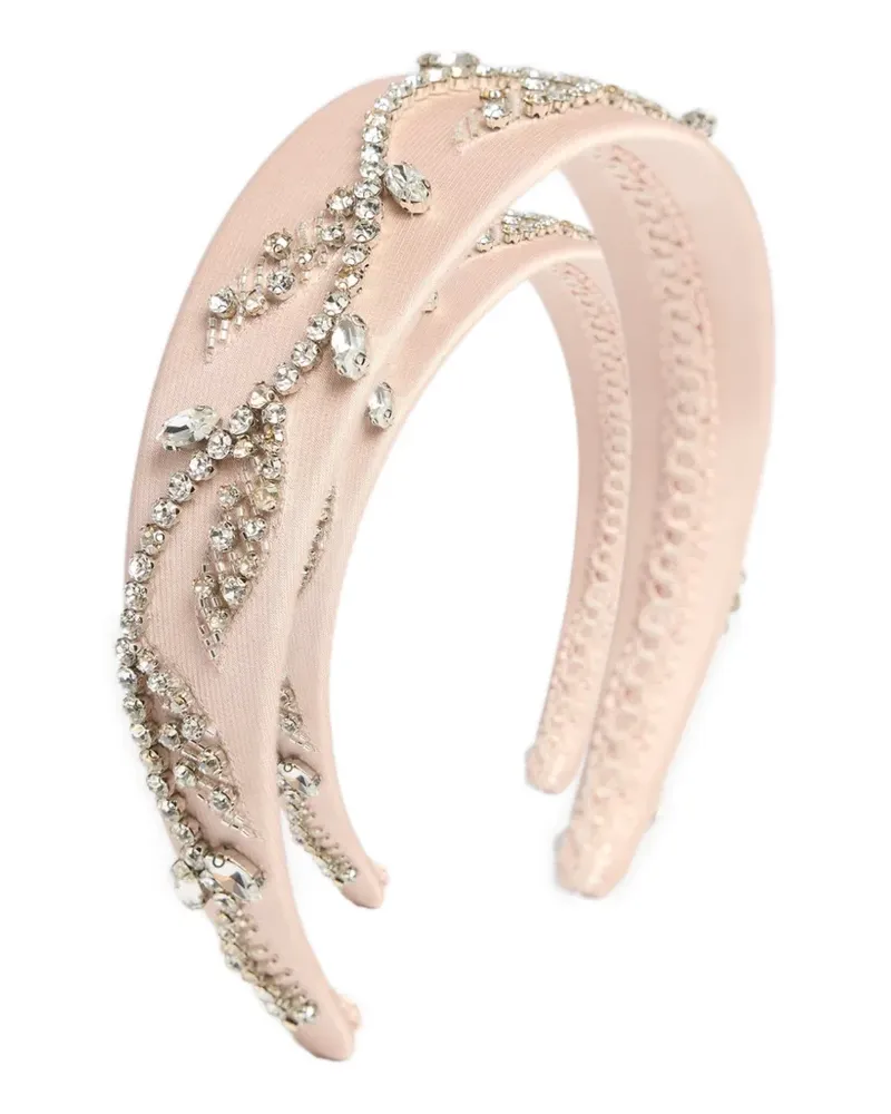 Erdem crystal-embellished satin headband - Nude Nude