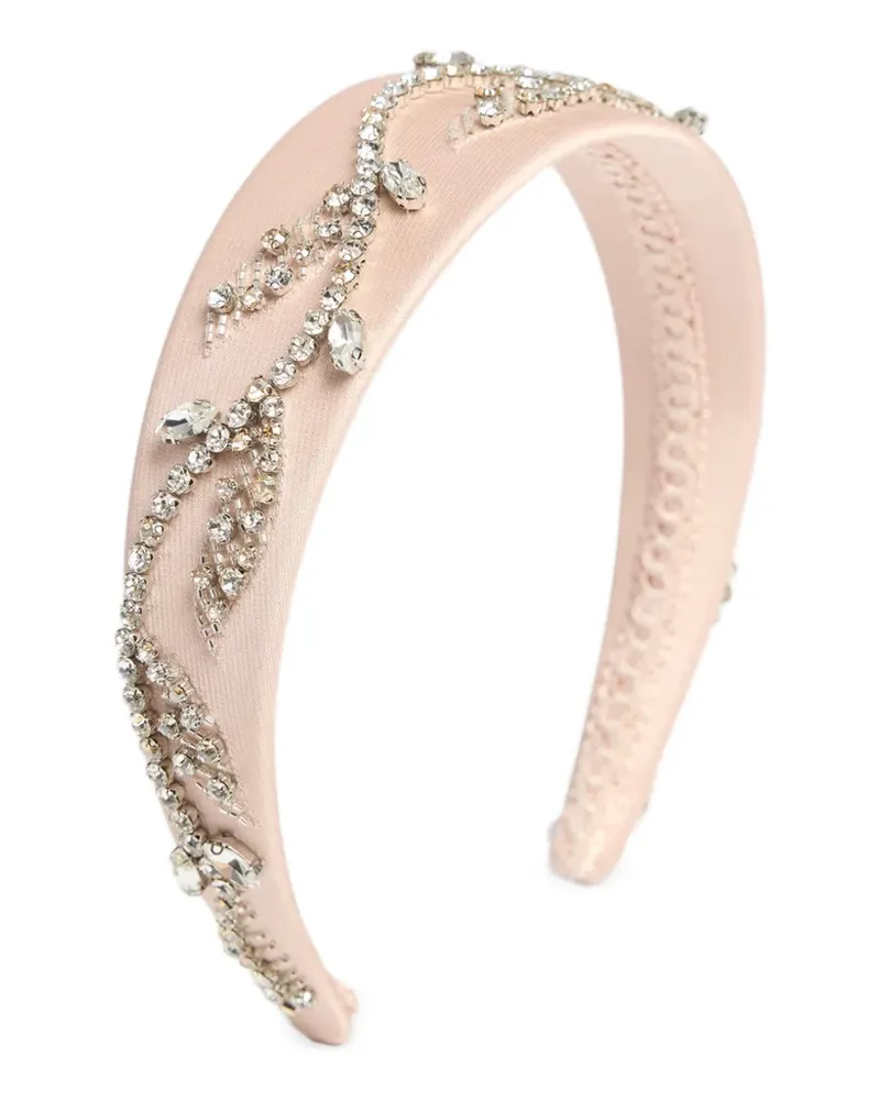 Erdem crystal-embellished satin headband - Nude Nude