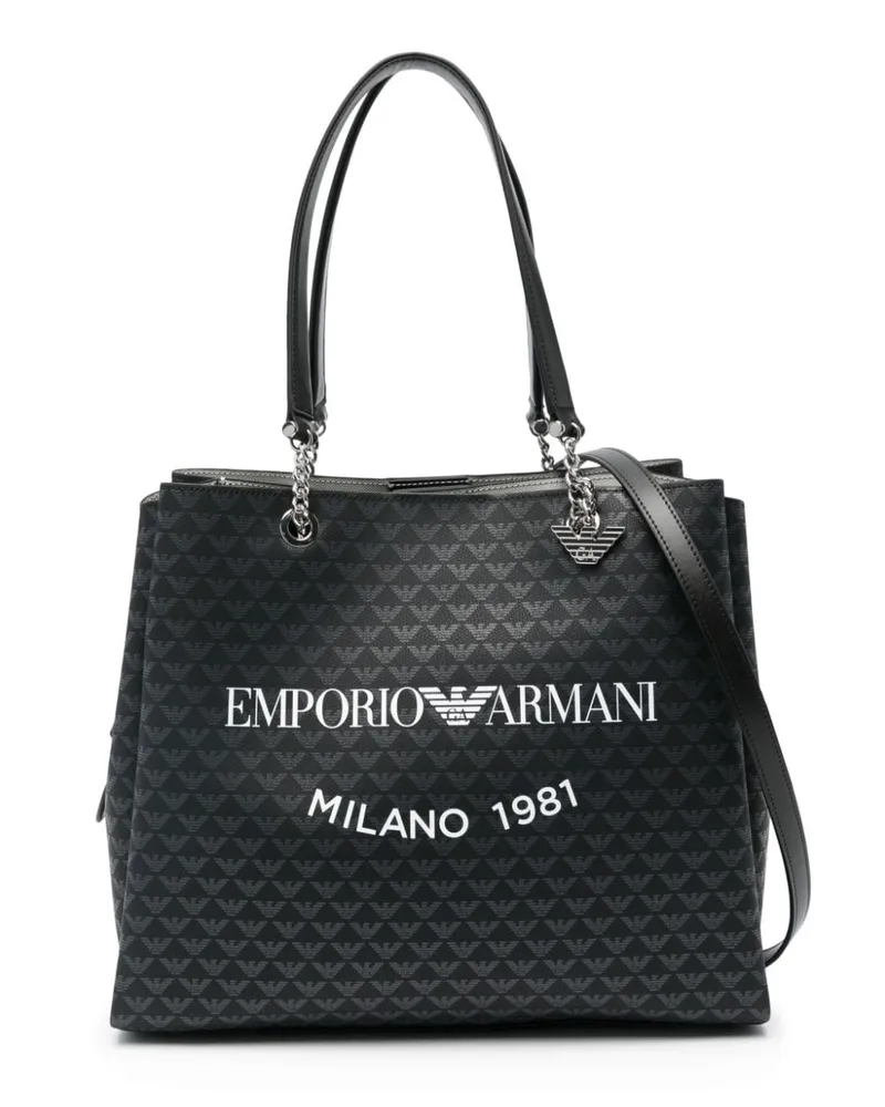 Emporio Armani Handtasche mit Logo-Print - Schwarz Schwarz