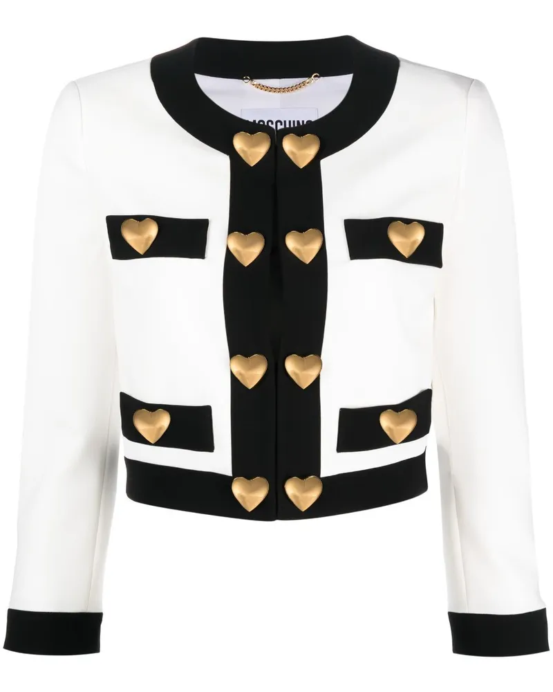 Moschino Verzierte Cropped-Jacke - Weiß Weiß