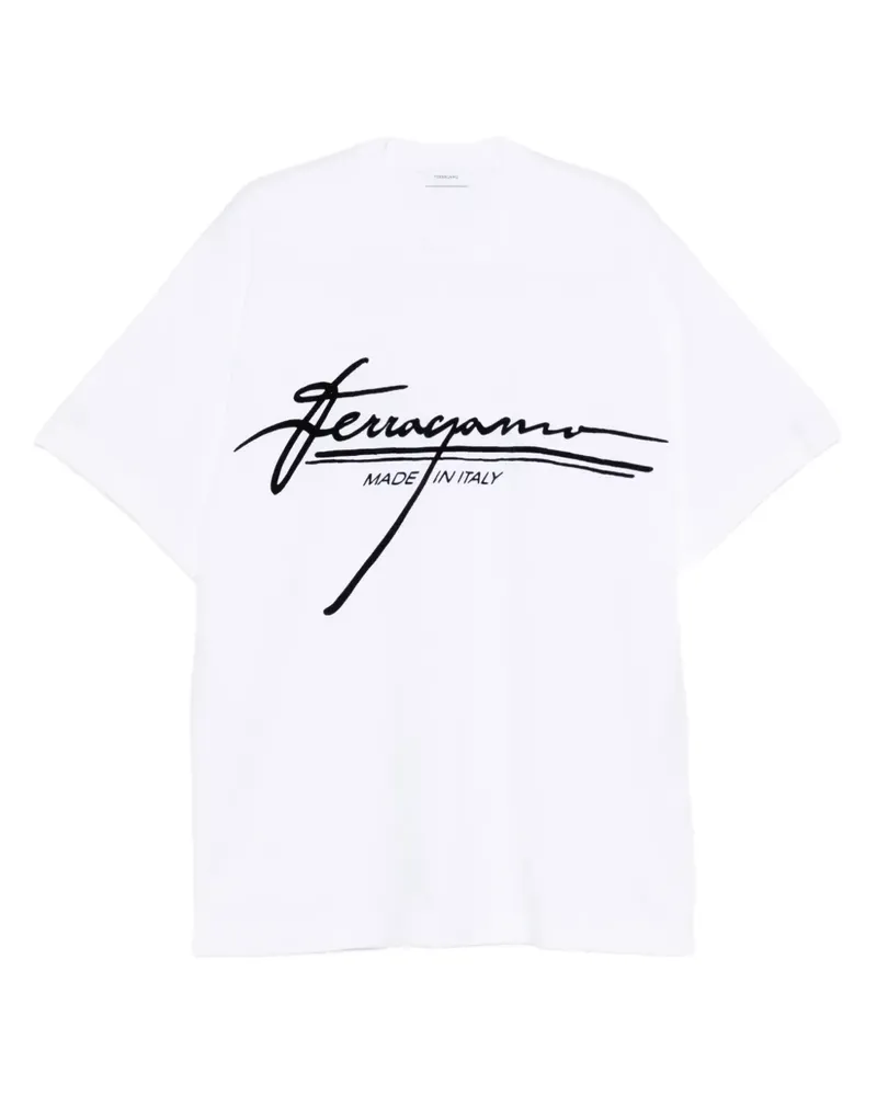 Ferragamo T-Shirt mit Logo - Weiß Weiß