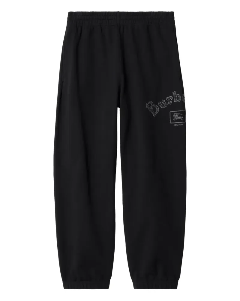 Burberry Jogginghose mit Equestrian Knight-Stickerei - Schwarz Schwarz