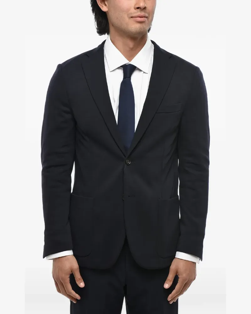 Corneliani single-breasted jersey blazer - Blau Blau