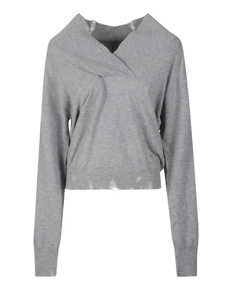 Stella McCartney Pullover in Distressed-Optik - Grau Grau
