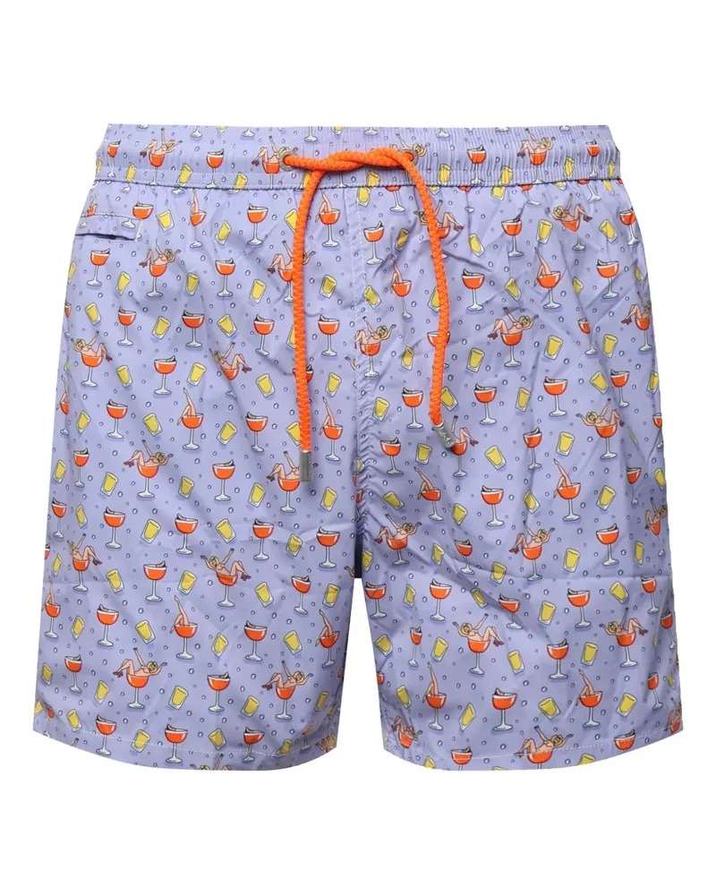 MC2 Saint Barth Badeshorts mit grafischem Print - Violett Violett