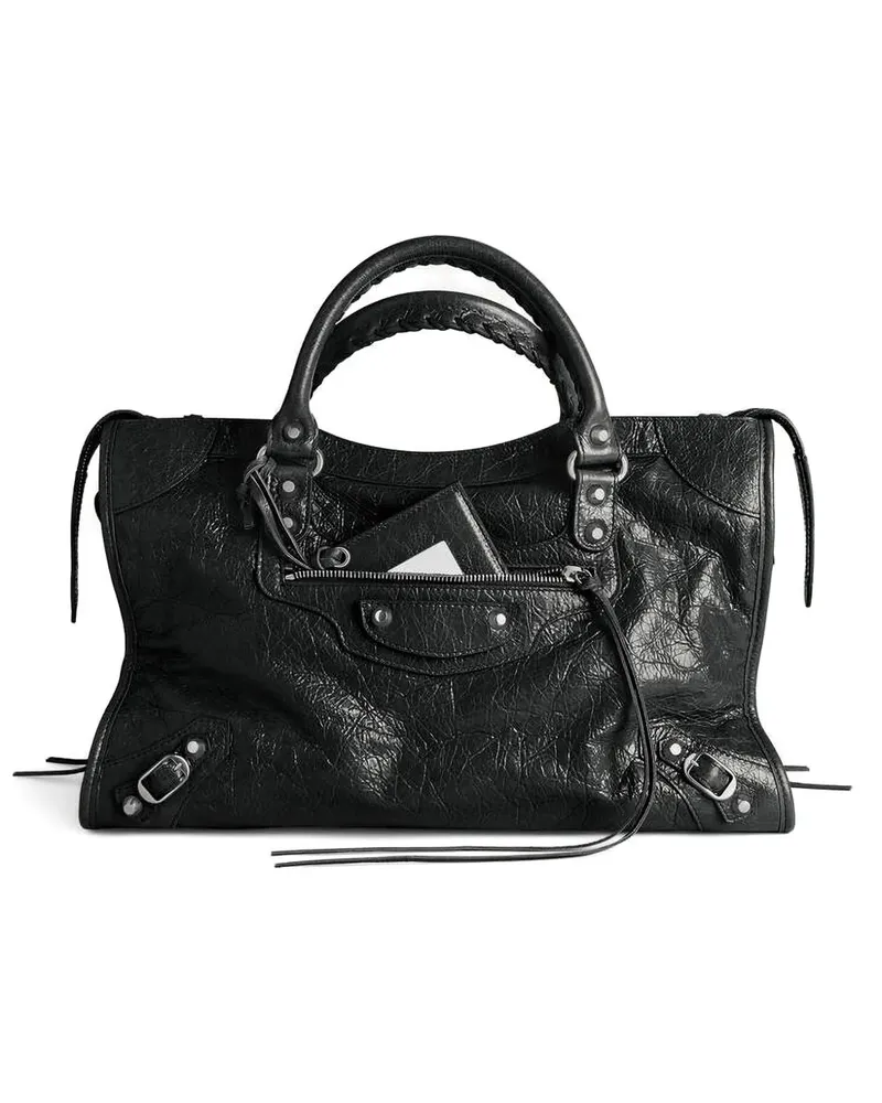 Balenciaga Mittelgroße Le City Tasche - Schwarz Schwarz