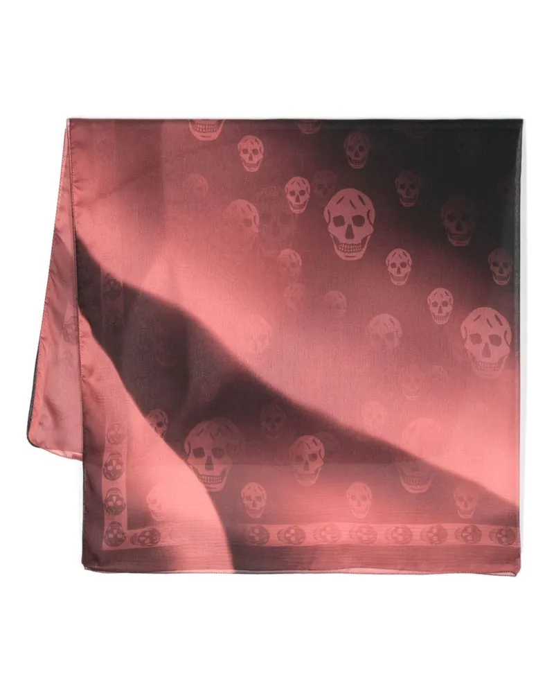 Alexander McQueen Ombré-Schal mit Totenkopf-Print Rosa