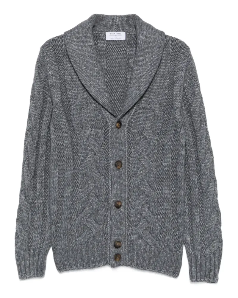 Gran Sasso Cardigan mit Zopfmuster - Grau Grau