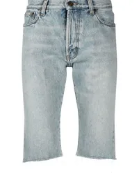 Saint Laurent Ausgefranste Jeans-Shorts Blau