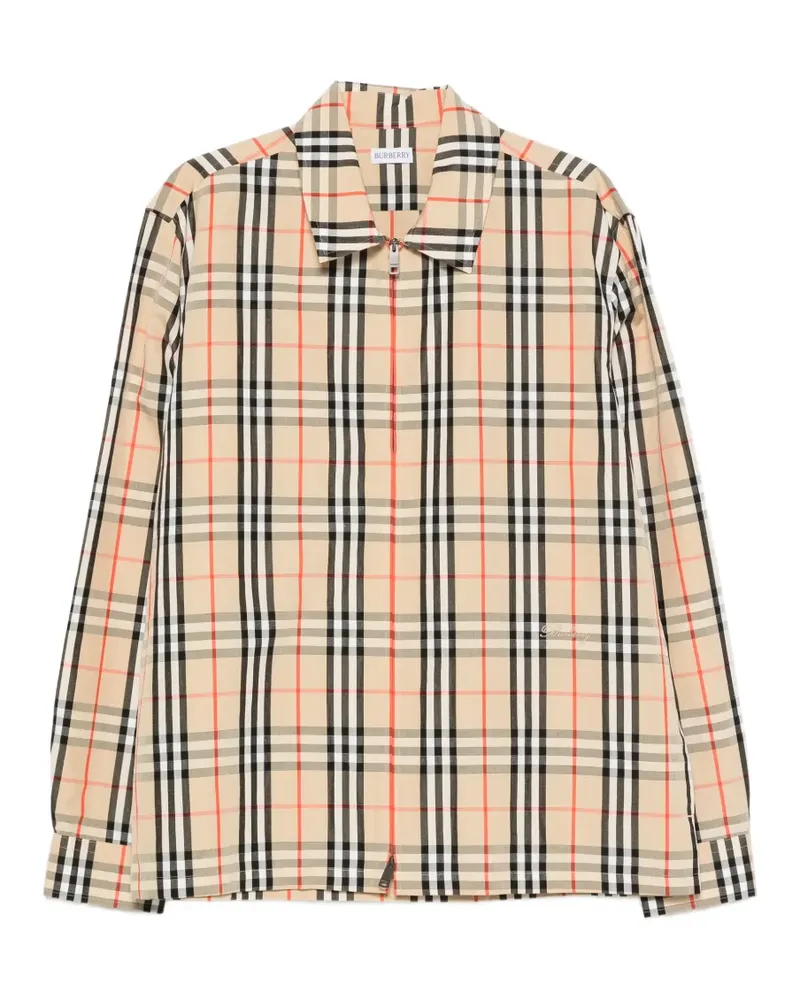 Burberry Karierte Hemdjacke mit Reißverschluss - Nude Nude