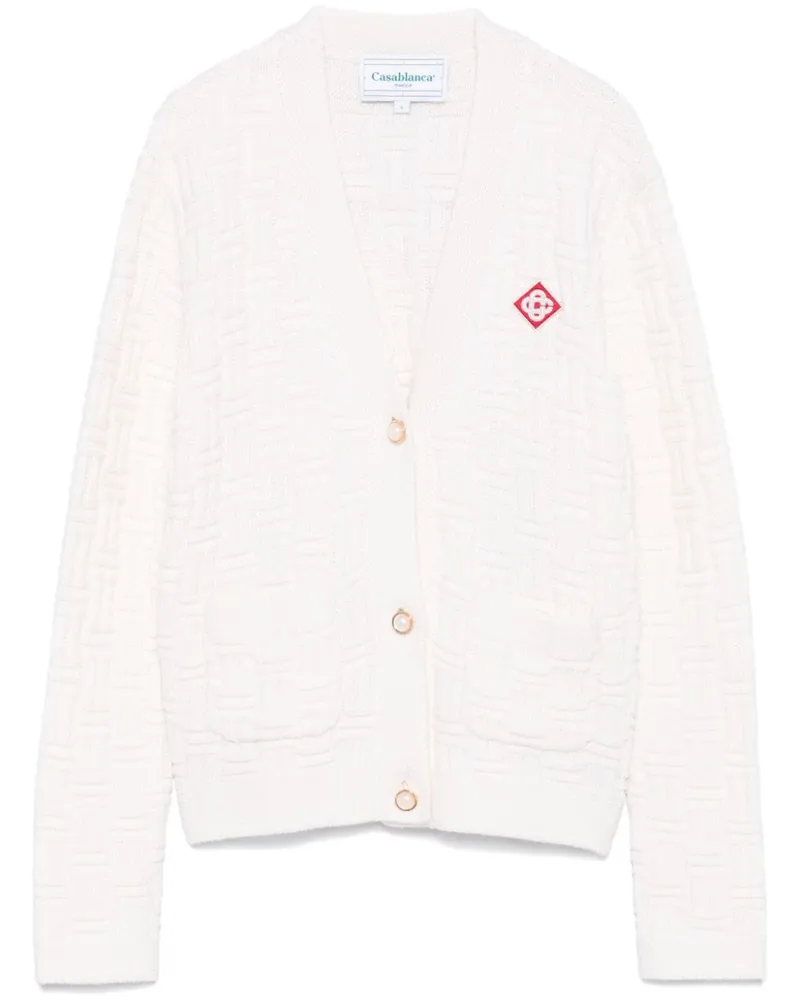 Casablanca Paris Column Stitch Cardigan - Weiß Weiß