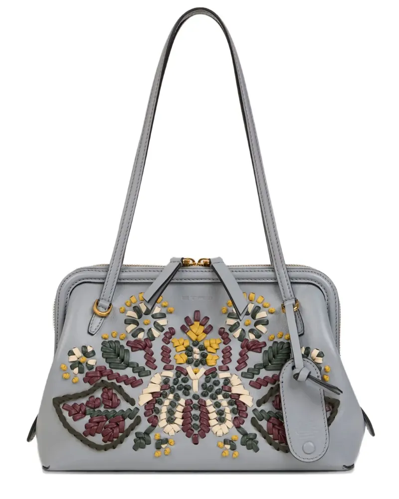Etro Schultertasche mit Stickerei - Grau Grau