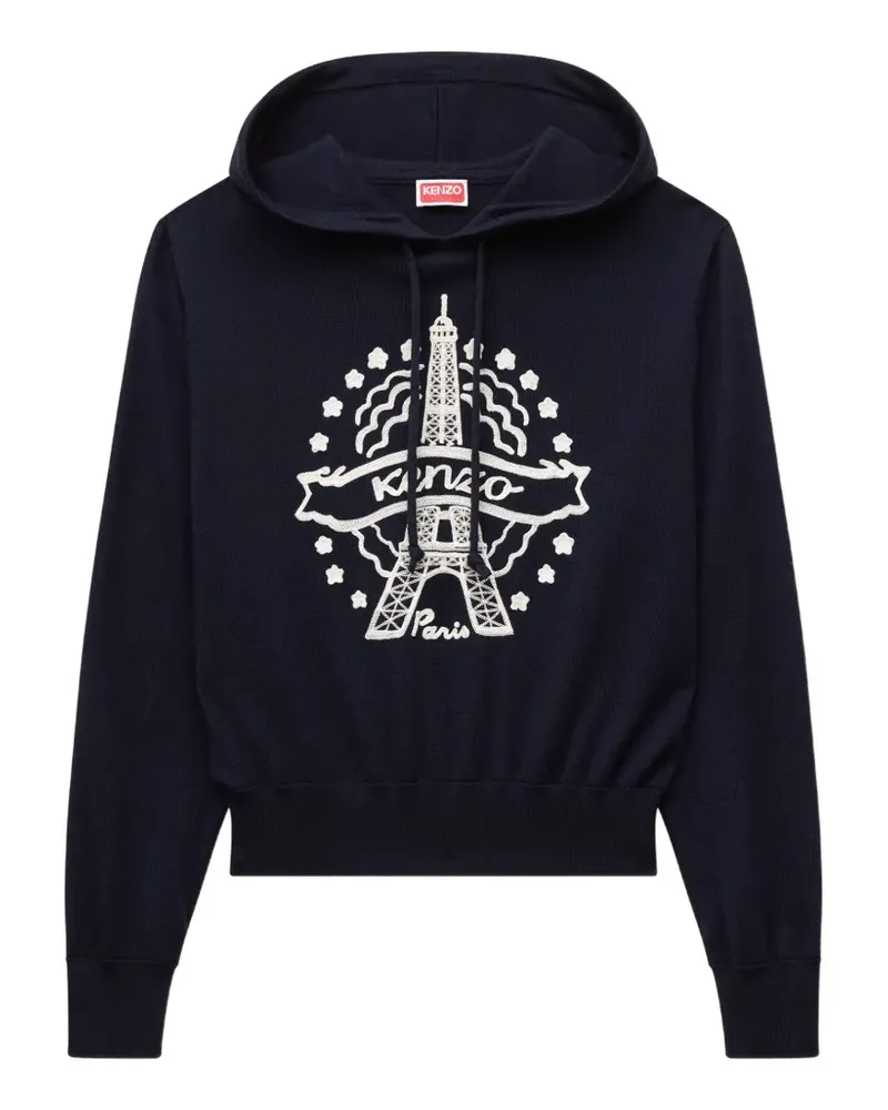 Kenzo Hoodie mit Eiffelturm-Stickerei - Blau Blau