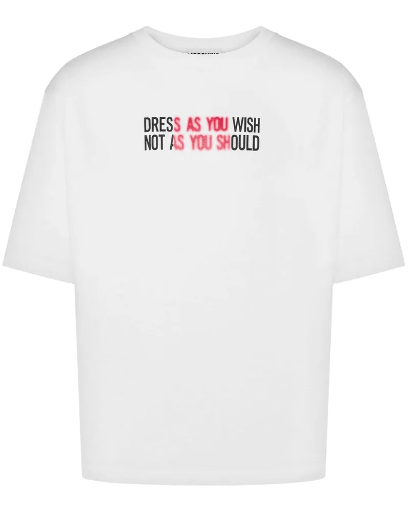 Moschino T-Shirt mit Slogan-Print - Weiß Weiß