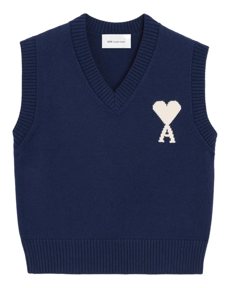 AMI Paris Ami De Coeur knitted vest - Blau Blau