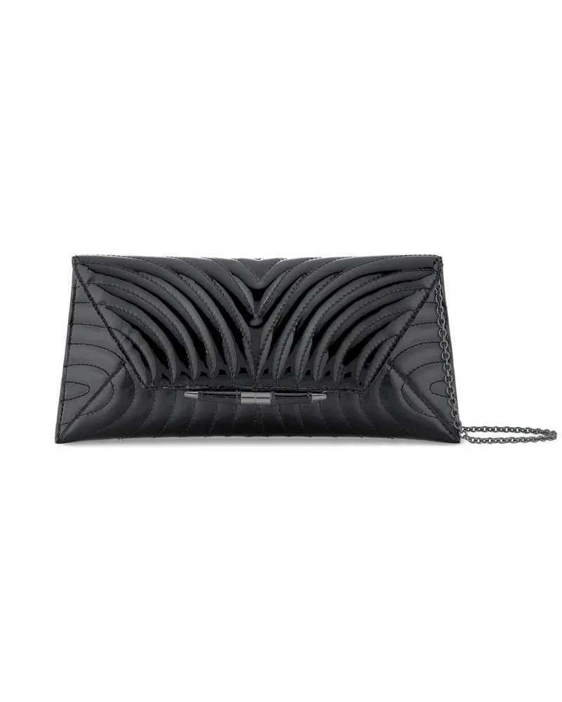 Tyler Ellis Aimee quilted patent-leather clutch bag - Schwarz Schwarz