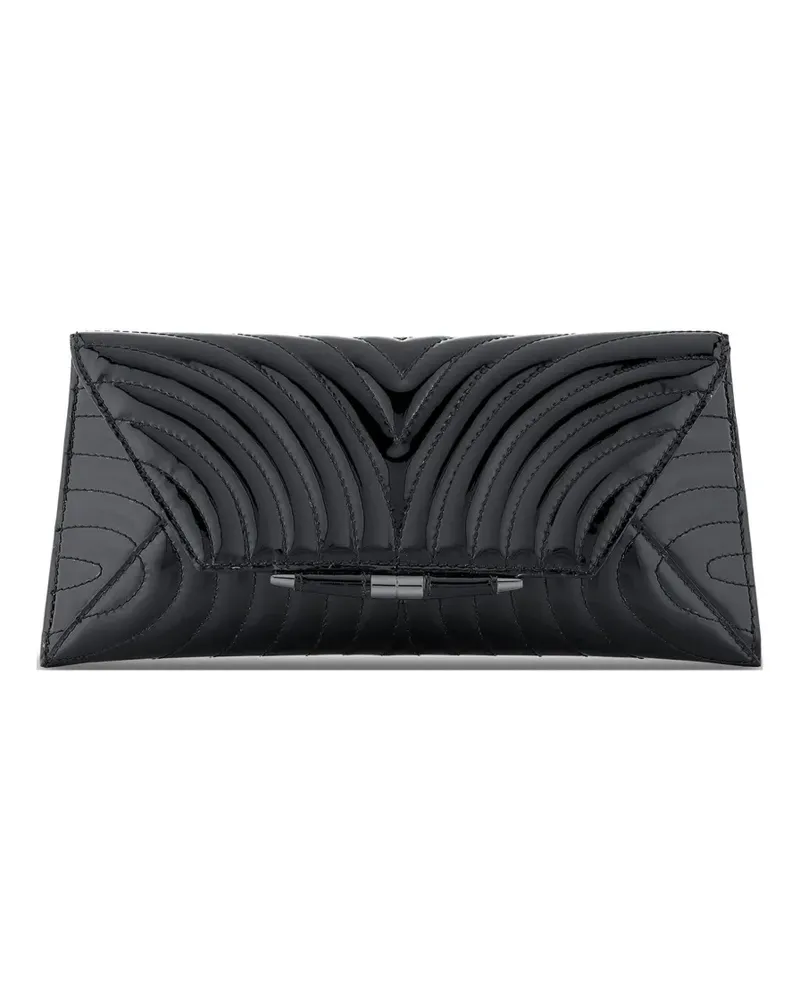 Tyler Ellis Aimee quilted patent-leather clutch bag - Schwarz Schwarz