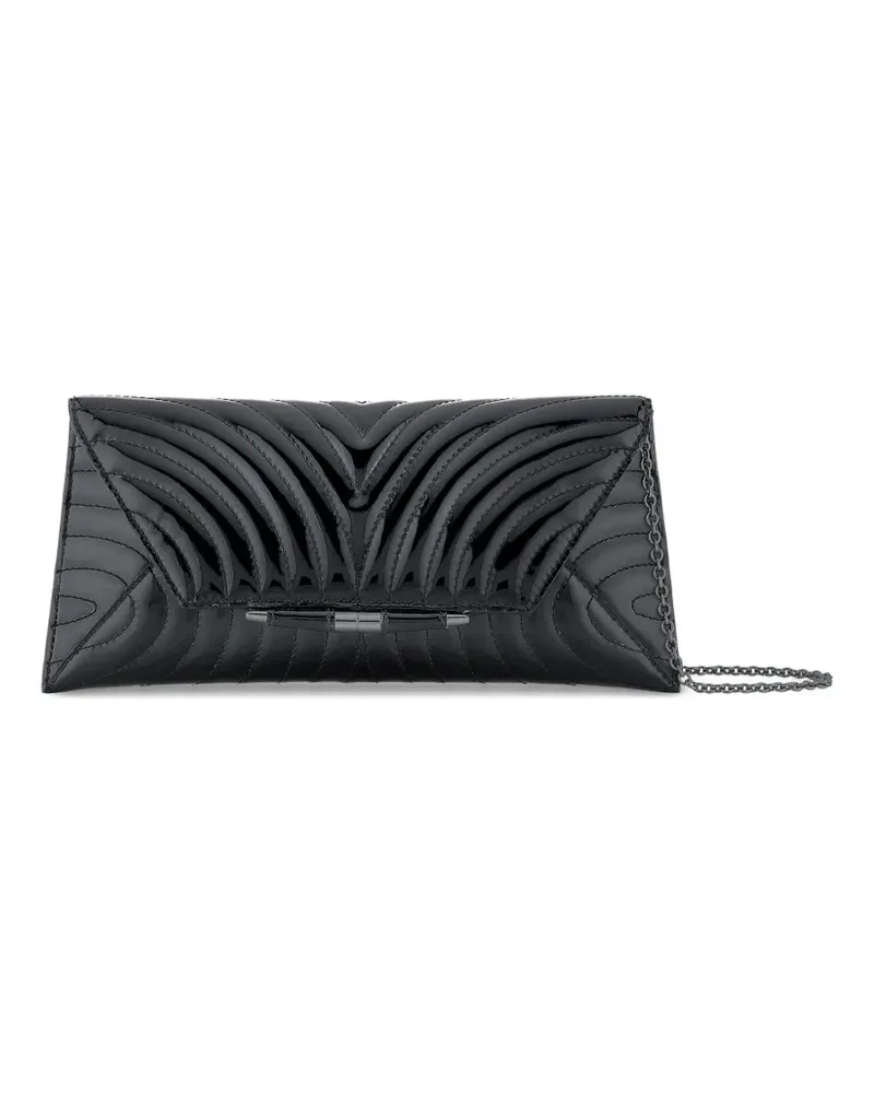 Tyler Ellis Aimee quilted patent-leather clutch bag - Schwarz Schwarz