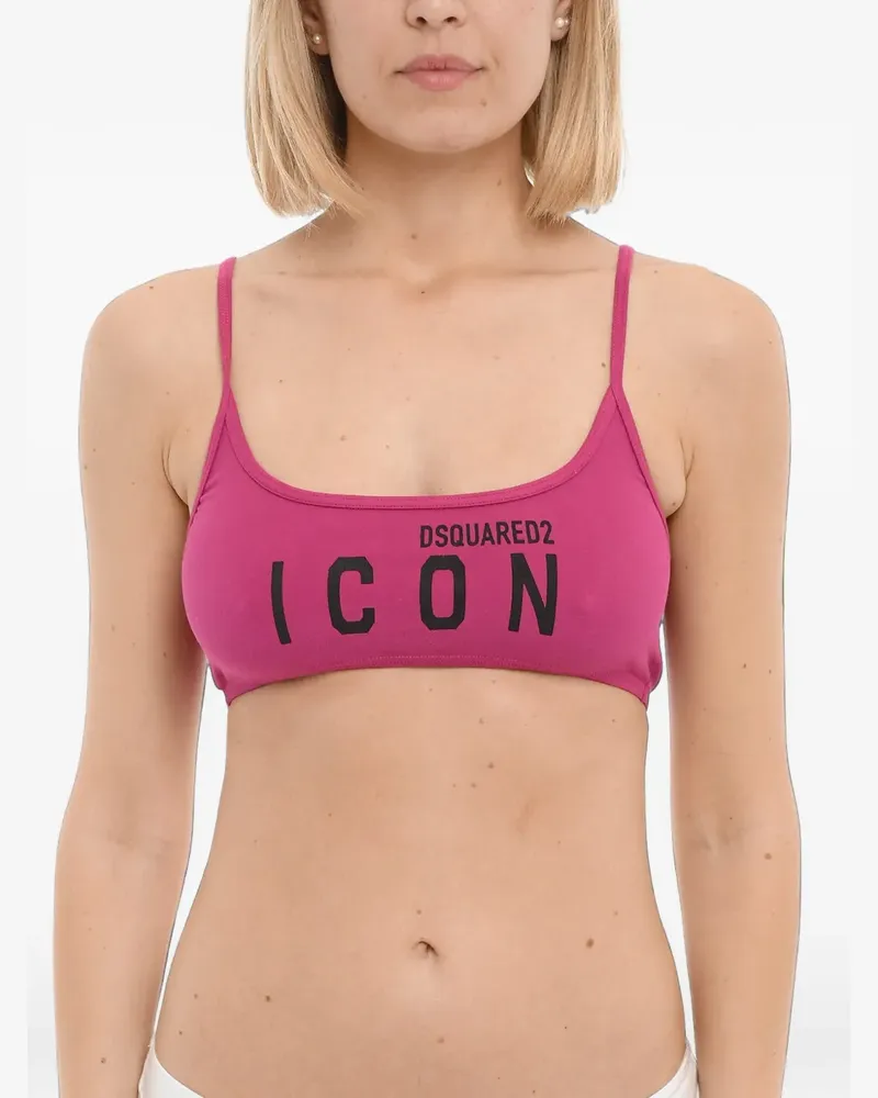 Dsquared2 Icon bandeau sport bra - Rosa Rosa