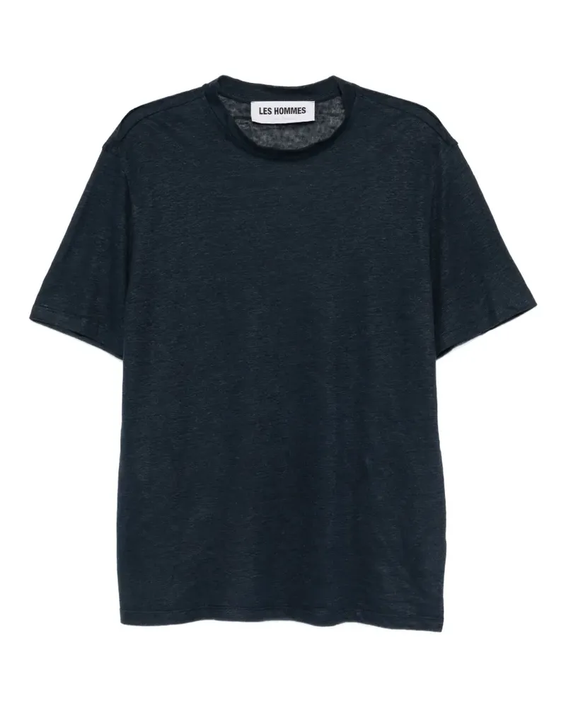 Les Hommes linen T-shirt - Blau Blau