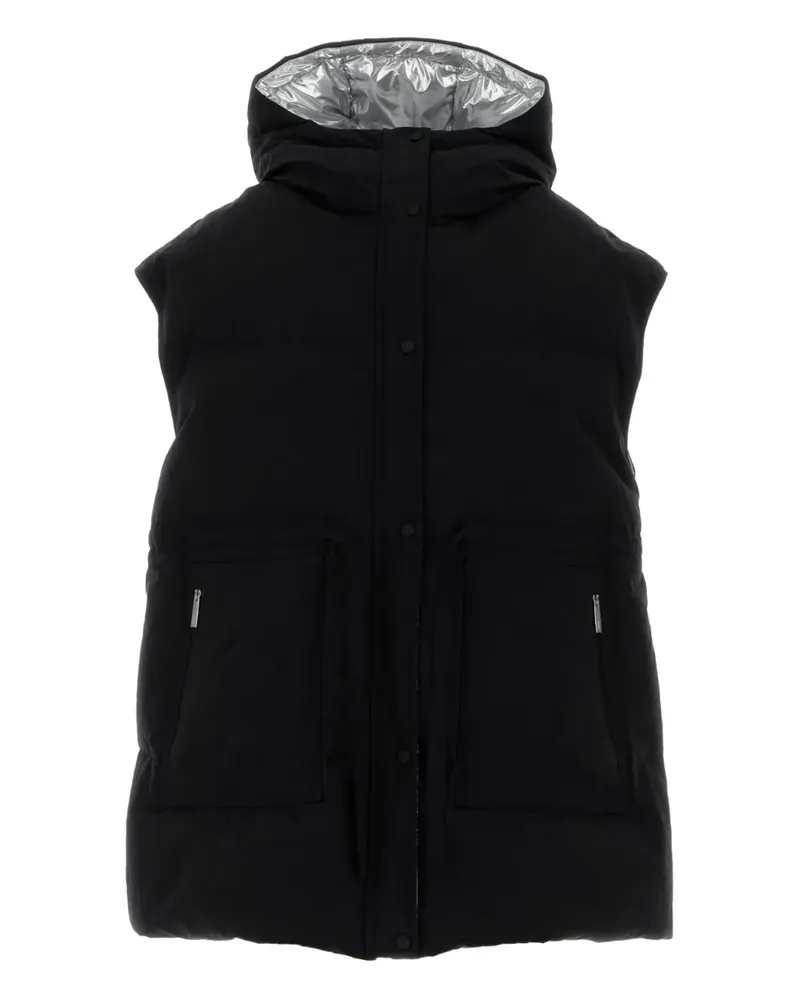 Herno Ärmellose Laminar Daunenjacke mit Kapuze - Schwarz Schwarz
