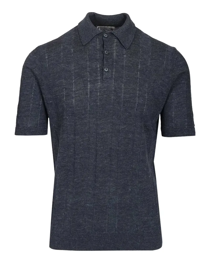Al Duca D’Aosta 1902 Poloshirt aus geripptem Strick - Blau Blau