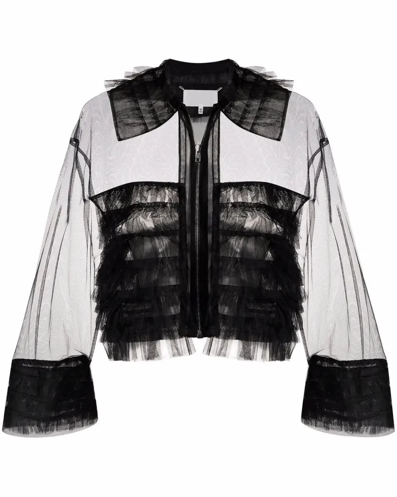 Maison Margiela Bomberjacke mit Sheer-Effekt - Schwarz Schwarz