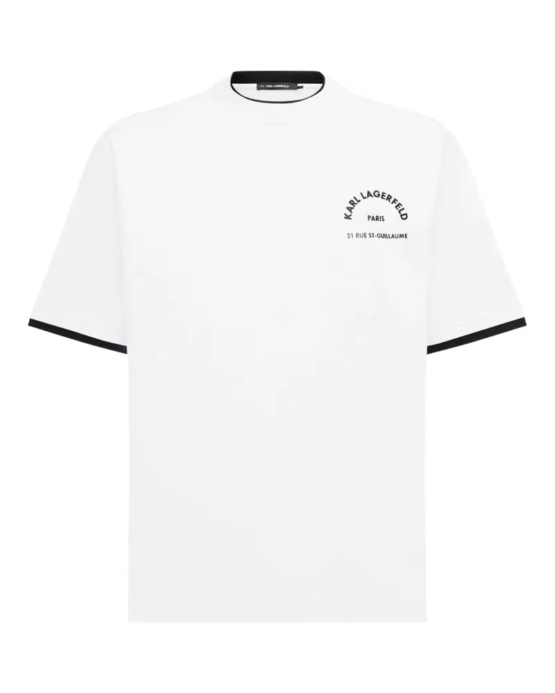 Karl Lagerfeld 21 Rue St-Guillaume T-Shirt mit Doppelkragen - Weiß Weiß