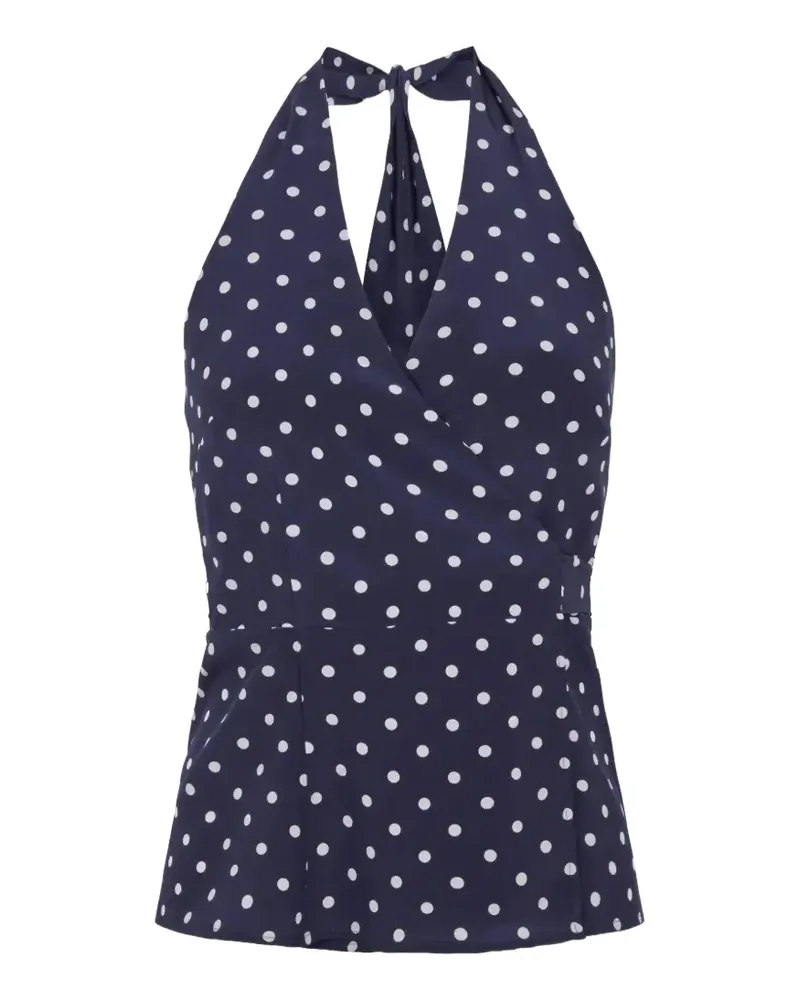 P.A.R.O.S.H. polka-dot halter top - Blau Blau