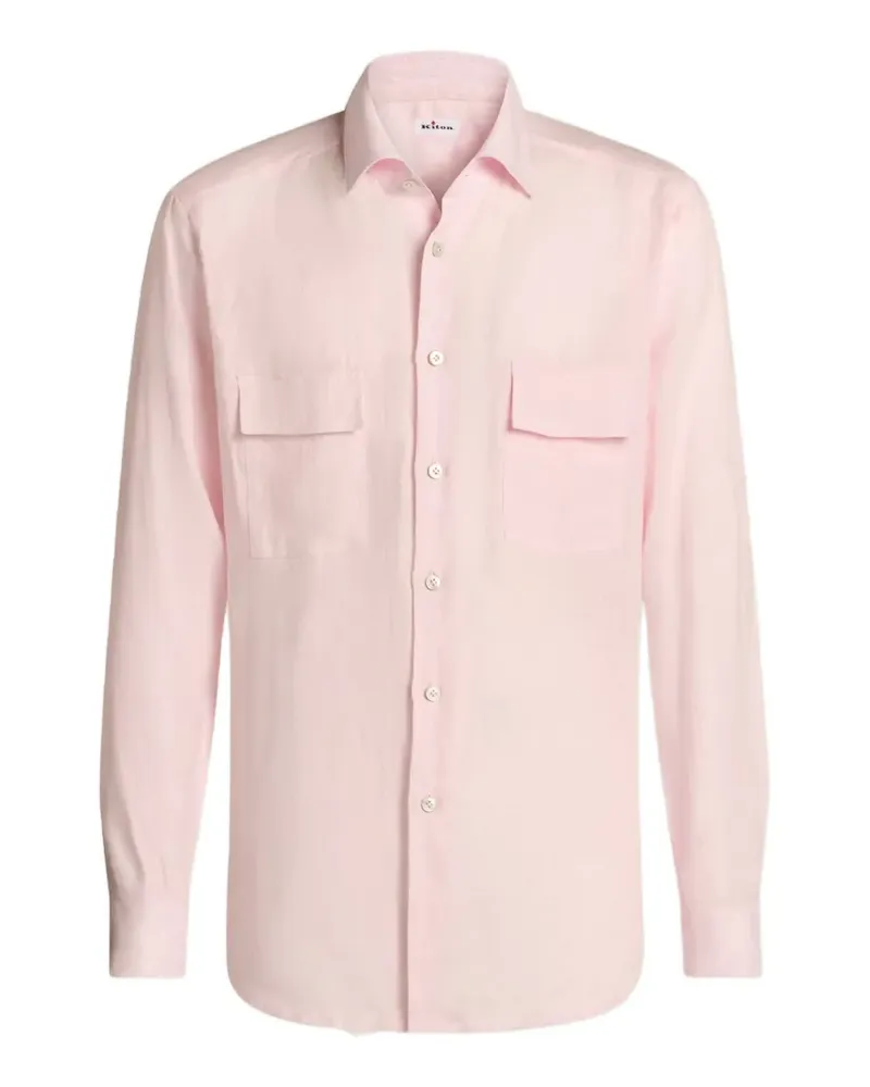 Kiton Hemd mit aufgesetzter Tasche - Rosa Rosa