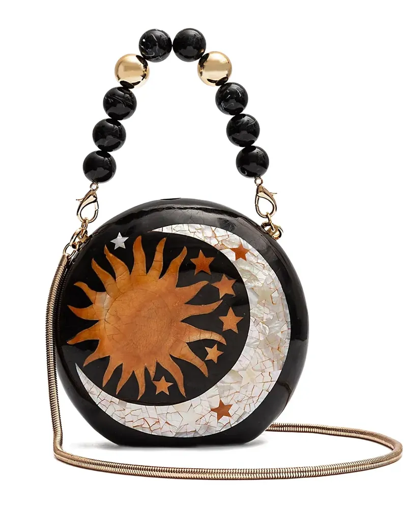 ISLA Cosmic Mini-Clutch mit Perlen - Schwarz Schwarz