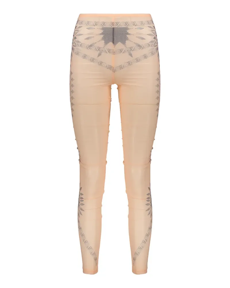 Alberta Ferretti geometric-print regular-length leggings - Nude Nude