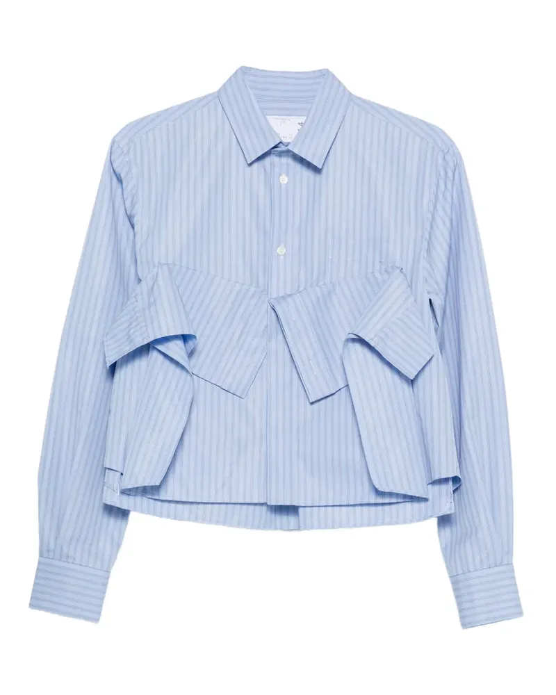 Sacai striped ruffled shirt - Blau Blau