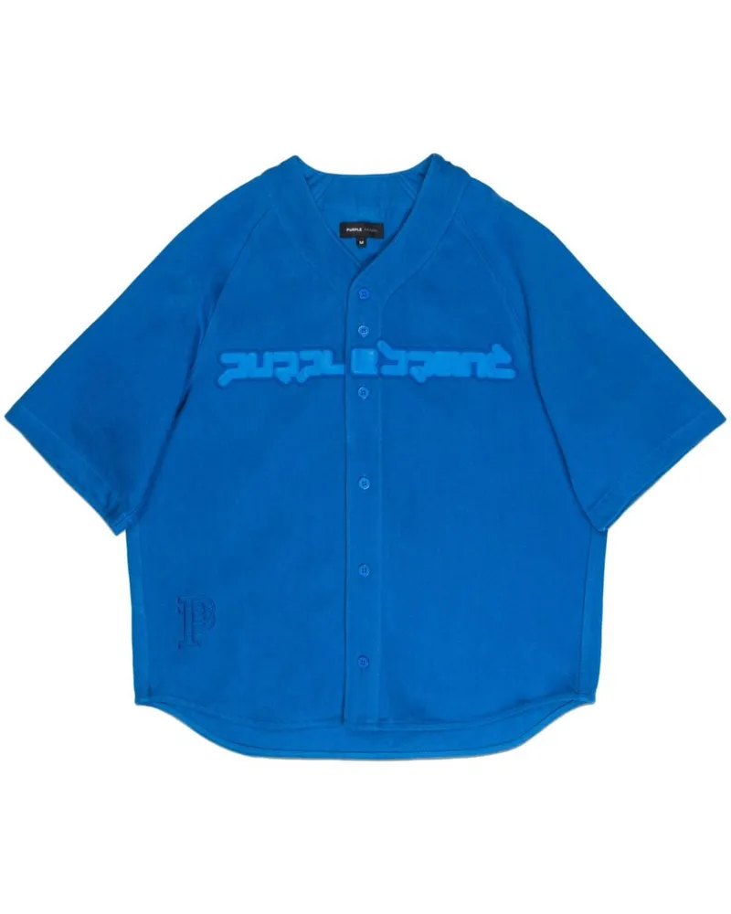 PURPLE BRAND Hemd mit Logo-Print - Blau Blau
