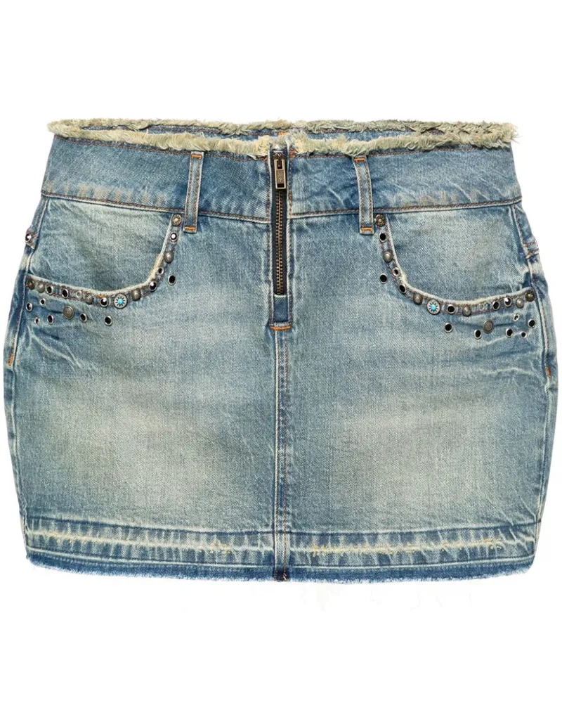 Guess Ausgefranser Denim-Minirock - Blau Blau