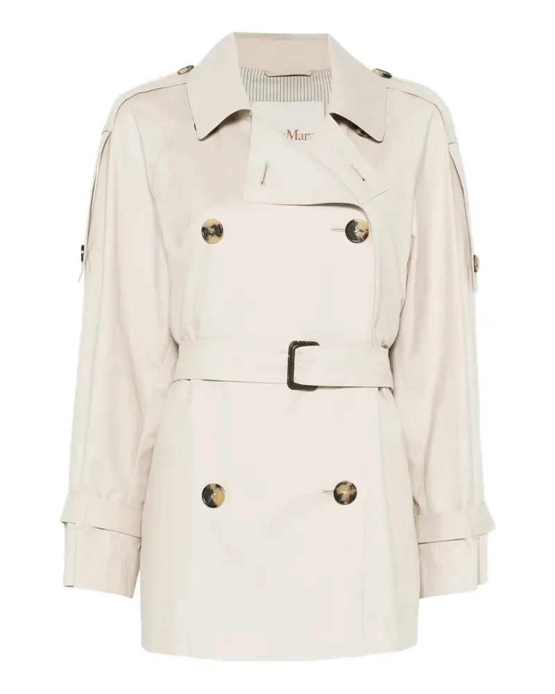 Max Mara short trench coat in water-repellent twill - beige - Nude Nude