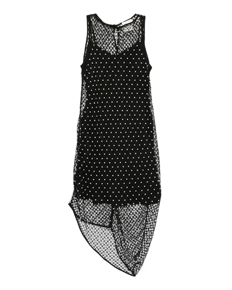 Paris Georgia Asymmetrisches Kleid mit Perlen - Schwarz Schwarz