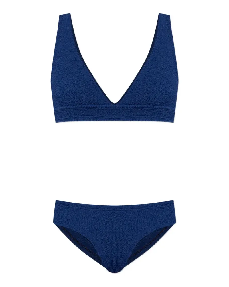 Hunza G Angel Bikini in Knitteroptik - Blau Blau